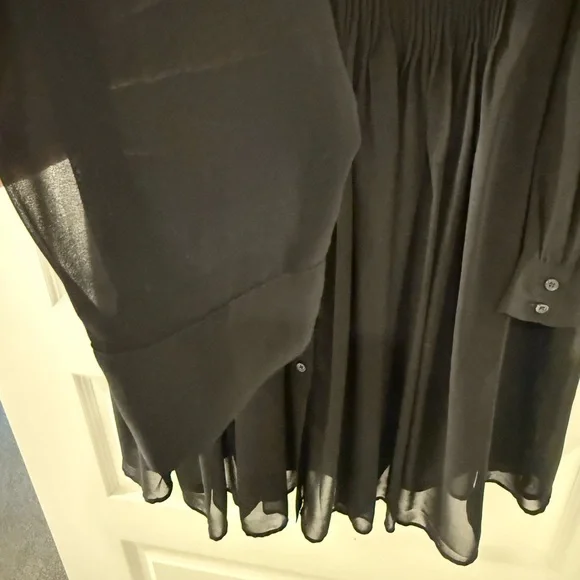 NWT Banana Republic Elegant Black Sheer Dress with stretch slip/dress underneath - Picture 3 of 10